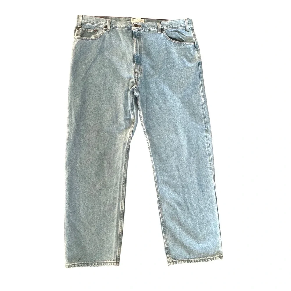 Levi Strauss Signature Mens 44x30 Light Wash Regular Fit 100 Cotton Jeans